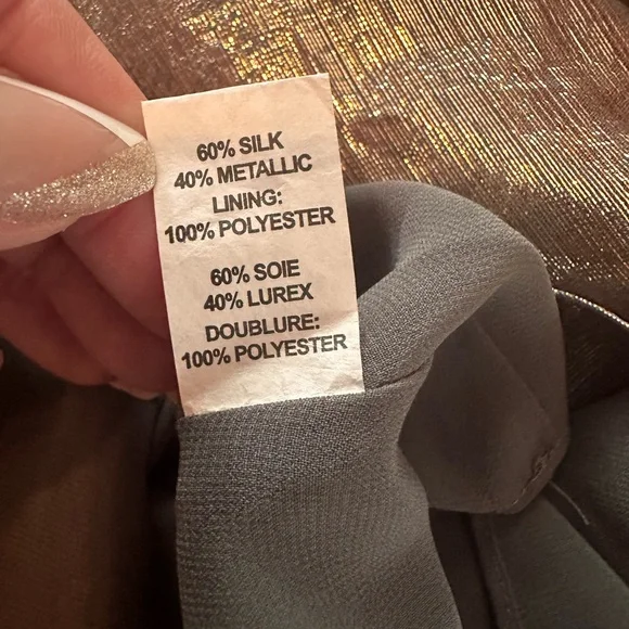 Ramy Brook Elise mini deep V plunge mini silk metallic draped lined 6 dress - Picture 14 of 15